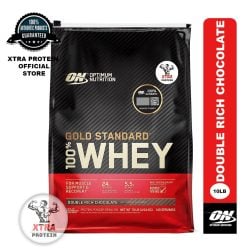 Optimum Nutrition Gold Standard Whey Double Rich Chocolate (10lb) 149 Servings | Xtra Protein
