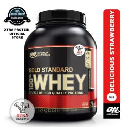 Optimum Nutrition Gold Standard Whey Delicious Strawberry (5lb) 73 Servings | Xtra Protein