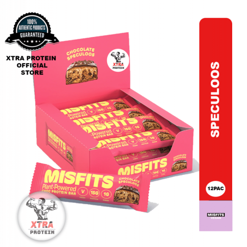 Misfits Vegan Gluten Free Protein Bar Chocolate Speculoos (45g) 12 Pack | Xtra Protein