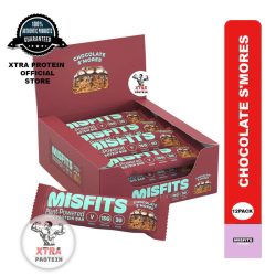 Misfits Vegan Gluten Free Protein Bar Chocolate S'Mores (45g) 12 Pack | Xtra Protein