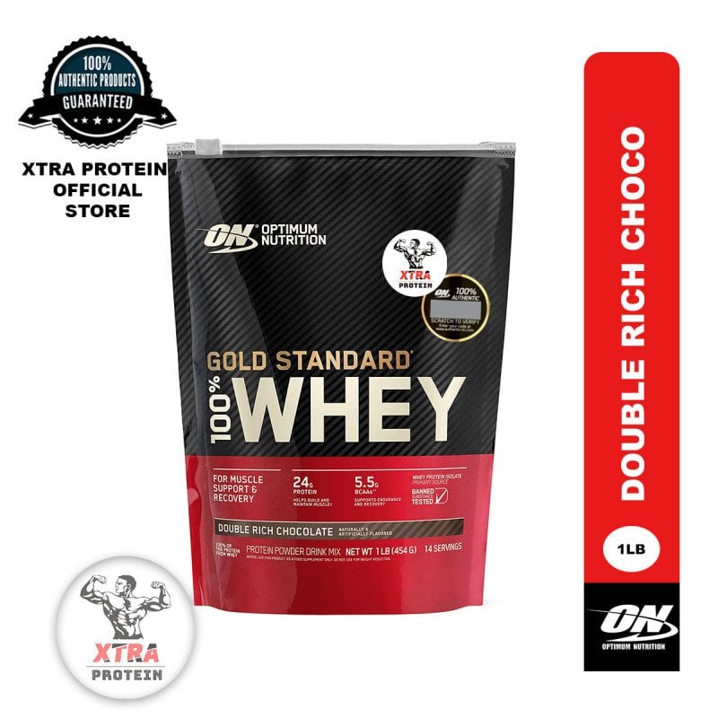 Optimum Nutrition Gold Standard 100% Whey Protein Powder, Double Rich  Chocolate (1 lb.), Package may vary