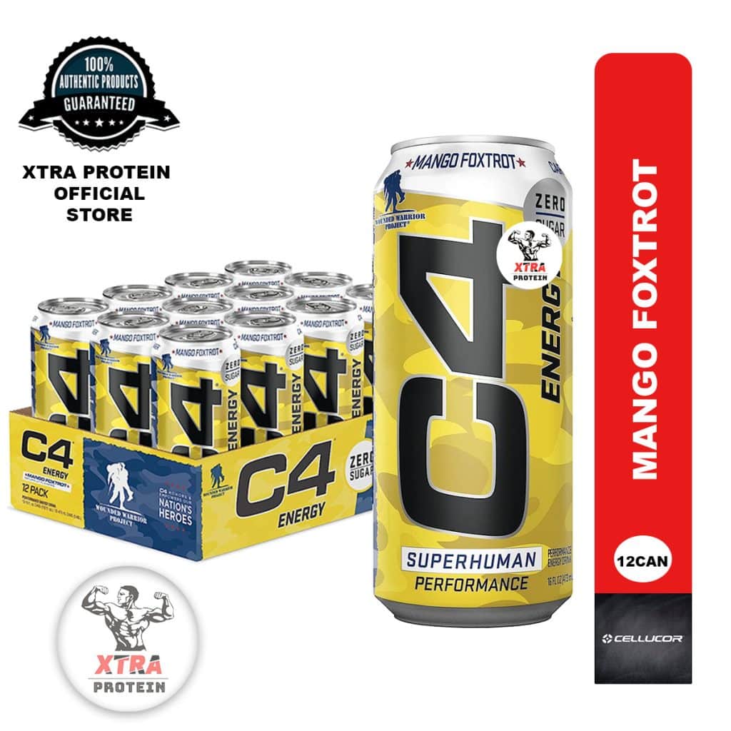 Cellucor C4 Sugar-Free Energy Mango Foxtrot (473ml) 12 Pack | Xtra Protein