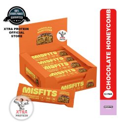 Misfits Vegan Gluten Free Protein Bar Dark Chocolate Honeycomb (45g) 12 Pack | Xtra Protein
