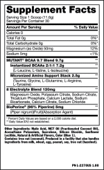 Mutant BCAA 9.7 (348g) Half & Half Iced Tea 30 Servings | Nutritional Table