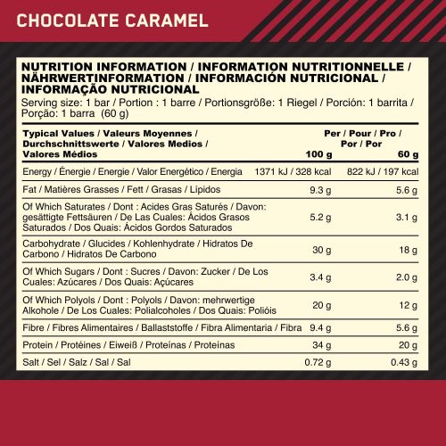 Optimum Nutrition Protein Whipped Bar Chocolate Caramel (60g) 10 Pack