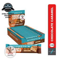 MyProtein Crispy Layered Protein Bar Chocolate Caramel (58g) 12 Pack | Xtra Protein