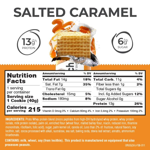Power Crunch Protein Wafer Salted Caramel (40g) 12 Pack | Nutrition Facts