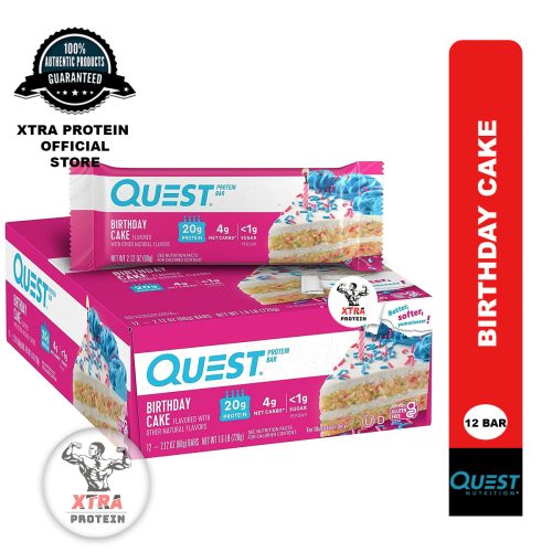 Quest Protein Bar Birthday Cake (60g) 12 Pack | Xtra Protein