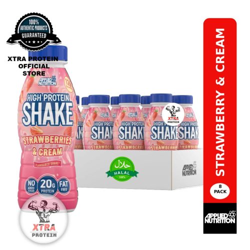 Applied Nutrition High Protein Shake Strawberry and Cream (330ml) 8 Pack | Xtra Protein