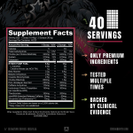 Ryse Noel Deyzel x Godzilla Pre-Workout Strawberry Kiwi (738g) 40 Servings | Nutrition Facts