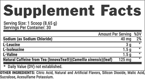 Nutrex Lipo6 BCAA 6000 Intense Watermelon (259.5g) 30 Servings | Nutrition Facts