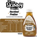 Skinny Food Co Hazelnut Praline Syrup Zero Calorie 425ml - Sugar Free Hazelnut Coffee Syrups For Tea, Hot Chocolate, Fruit, Baking, Protein Drinks