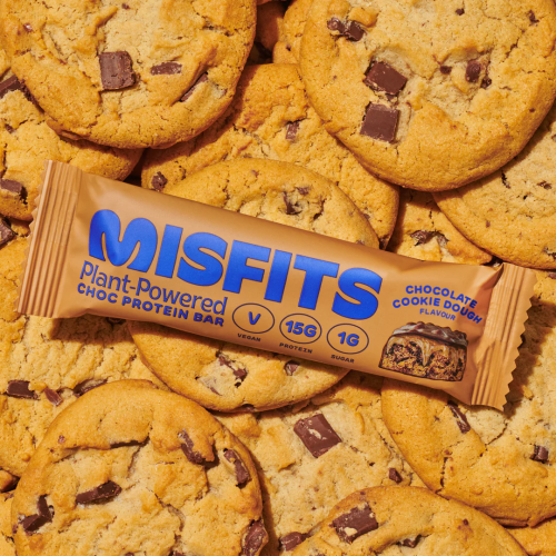 Misfits Vegan Gluten Free Protein Bar Chocolate Cookie Dough (45g) 12 Pack Vegan | Xtra Protein