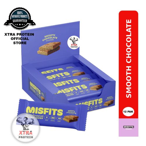 Misfits Vegan Protein Wafer Smooth Chocolate (37g) 12 Pack | Xtra Protein