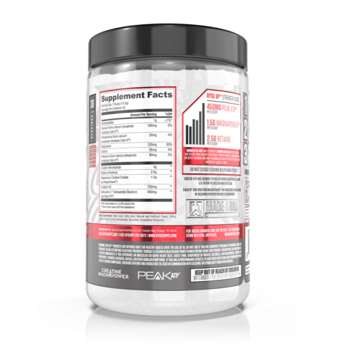 Ryse Loaded Creatine Electric Lemonade (435g) 30 Servings Nutritional Facts | Xtra Protein