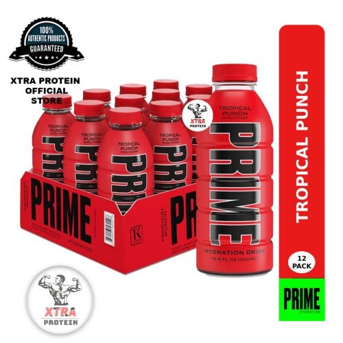 Prime Hydration Tropical Punch (500ml) 12 Pack | Xtra Protein
