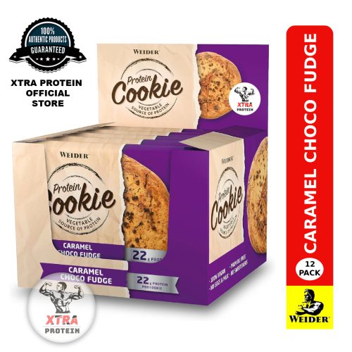 Weider Vegan Protein Cookie Caramel Chocolate Fudge (90g) 12 Pack | Xtra Protein